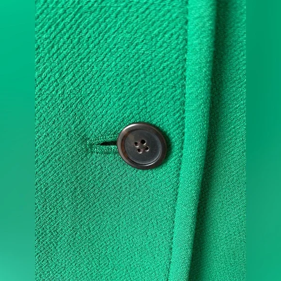 J.Crew wool classic coat, emerald green, turquoise and gold floral lining size 6 - Picture 6 of 10